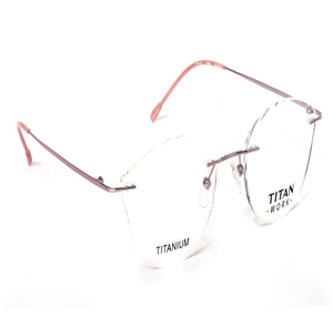 Image 2 of Pink Geometric Eyeglasses for Women from Titan Available at Titan Eye+