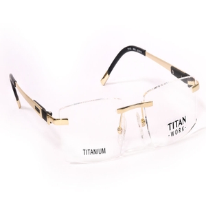 Image 2 of Gold Rectangle Eyeglasses for Men and Women from Titan Available at Titan Eye+