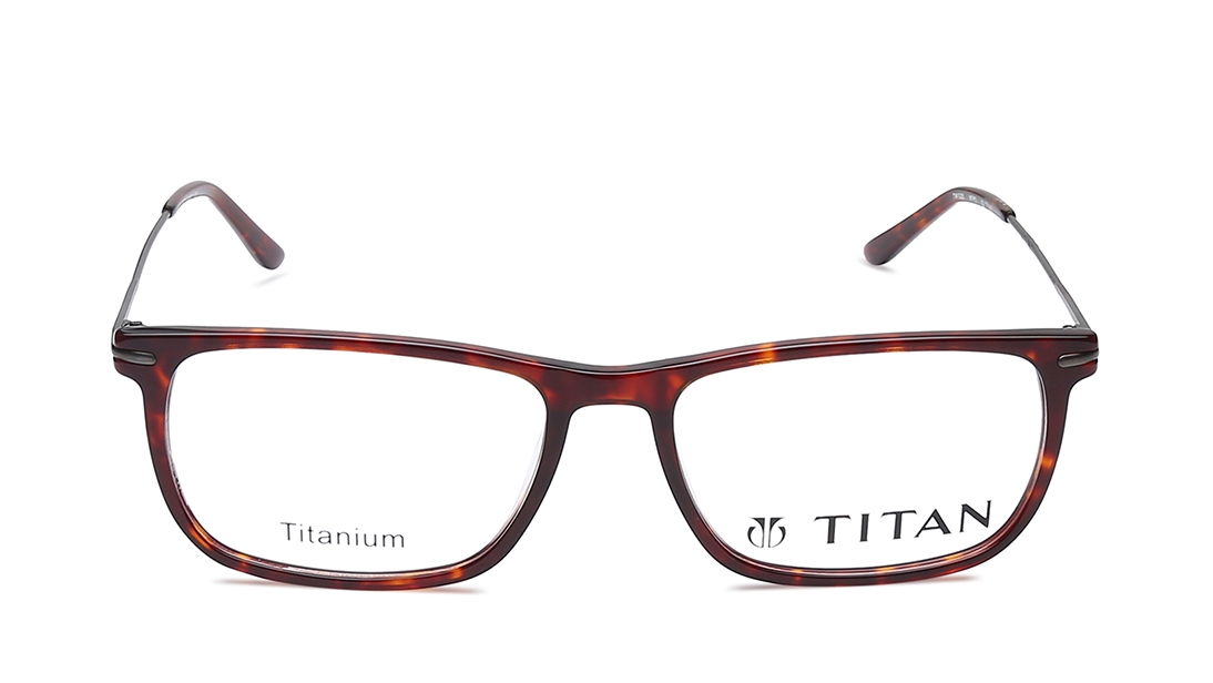 Image 1 of Havana Rectangle Eyeglasses for Men and Women from Titan Available at Titan Eye+
