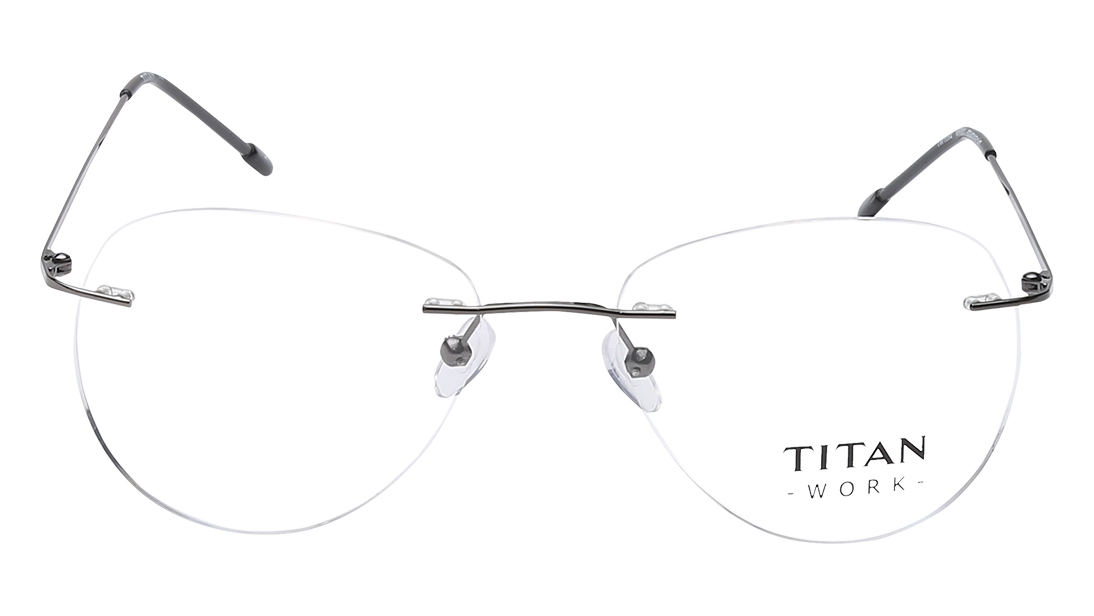 Image 1 of Black Oval Eyeglasses for Men from Titan Available at Titan Eye+