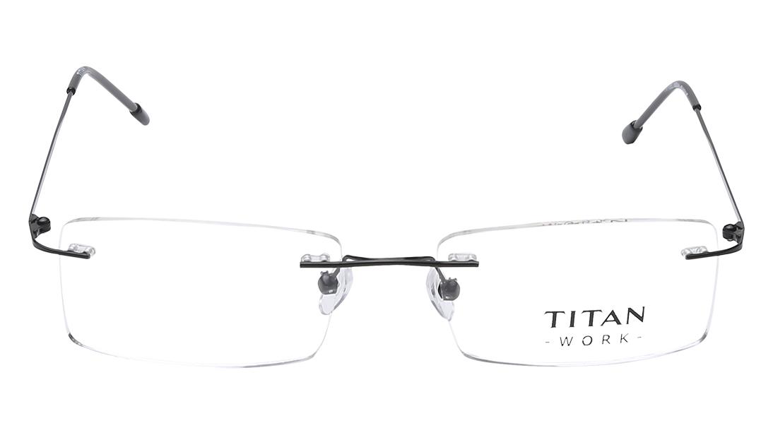 Image 1 of Black Rectangle Eyeglasses for Men and Women from Titan Available at Titan Eye+