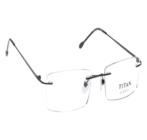 Image 2 of Black Rectangle Eyeglasses for Men from Titan Available at Titan Eye+