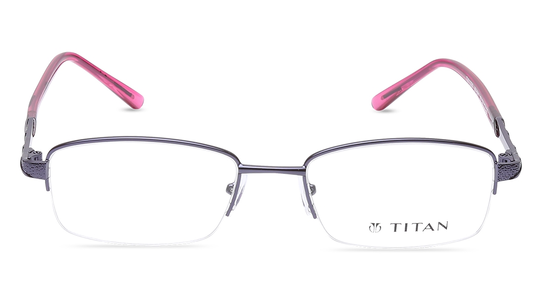 Image 1 of Grey Rectangle Eyeglasses for Women from Titan Available at Titan Eye+