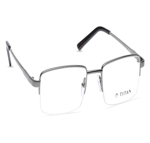 Image 2 of Grey Rectangle Eyeglasses for Men and Women from Titan Available at Titan Eye+