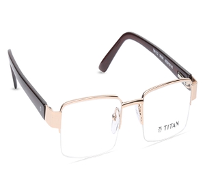 Image 2 of Rose Gold Rectangle Eyeglasses for Men and Women from Titan Available at Titan Eye+