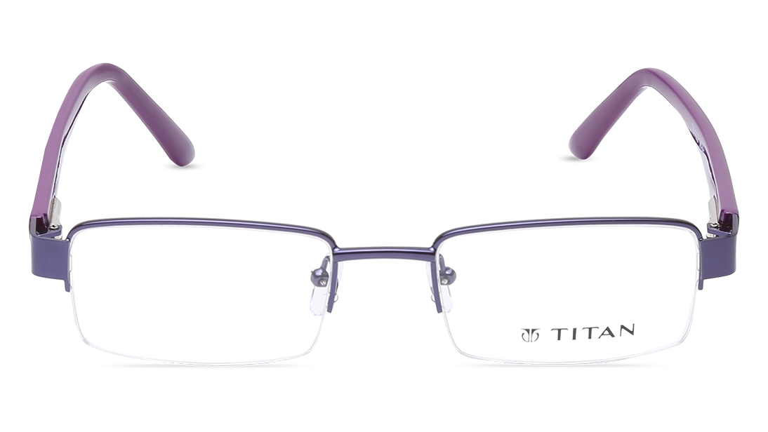Image 1 of Purple Rectangle Eyeglasses for Women from Titan Available at Titan Eye+