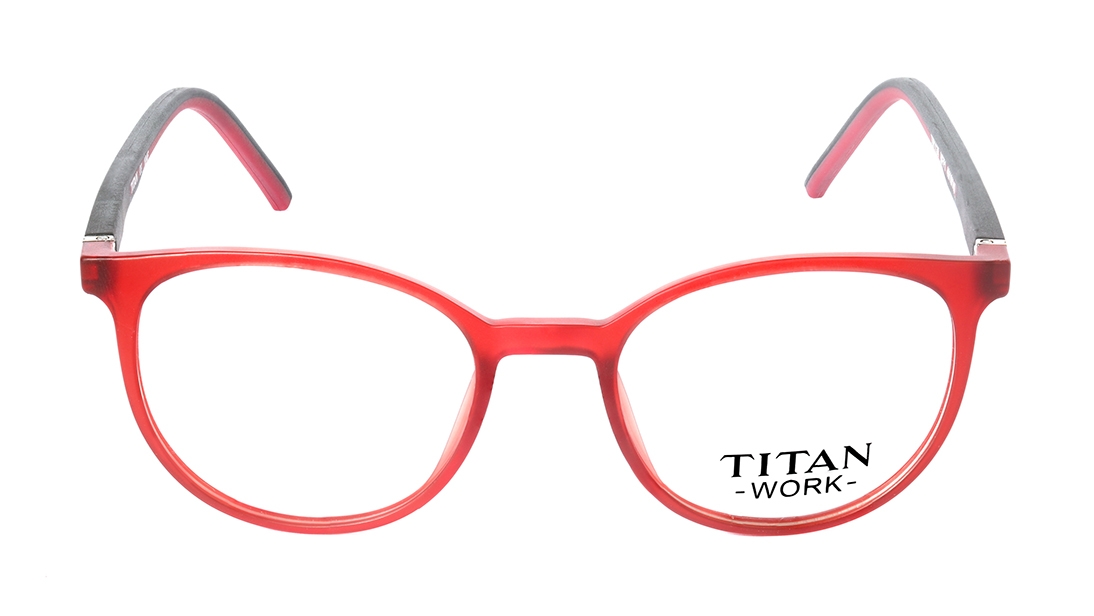 Image 1 of Red Oval Eyeglasses for Men and Women from Titan Available at Titan Eye+