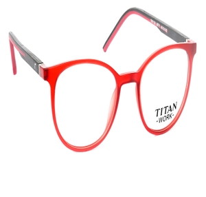 Image 2 of Red Oval Eyeglasses for Men and Women from Titan Available at Titan Eye+