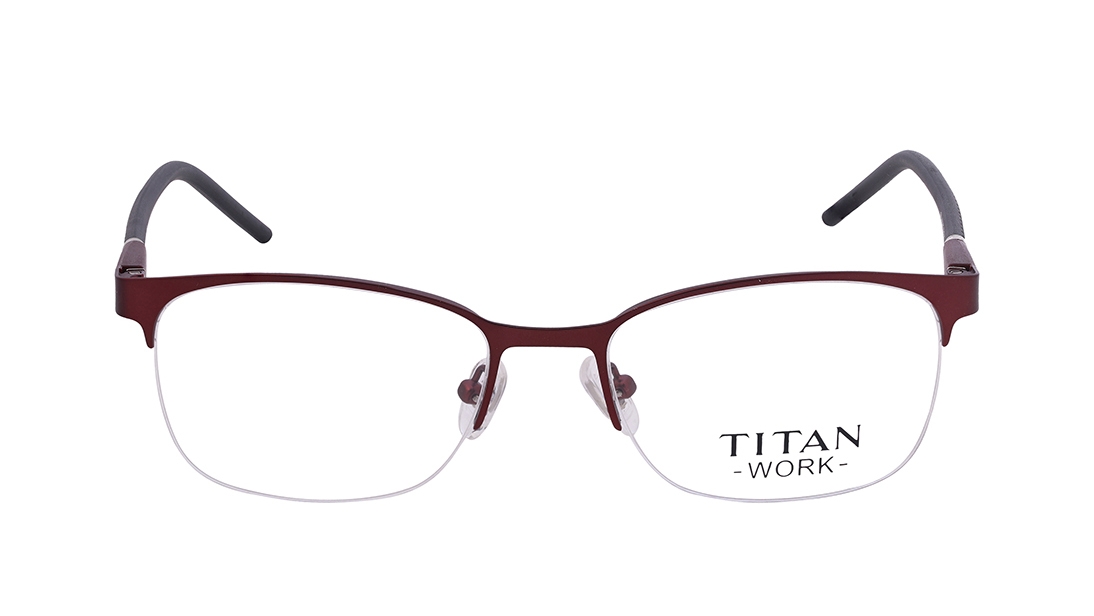 Image 1 of Maroon Clubmaster Eyeglasses for Women from Titan Available at Titan Eye+