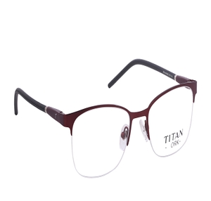 Image 2 of Maroon Clubmaster Eyeglasses for Women from Titan Available at Titan Eye+