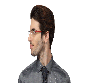 Image 2 of Silver Rectangle Eyeglasses for Men from Titan Available at Titan Eye+