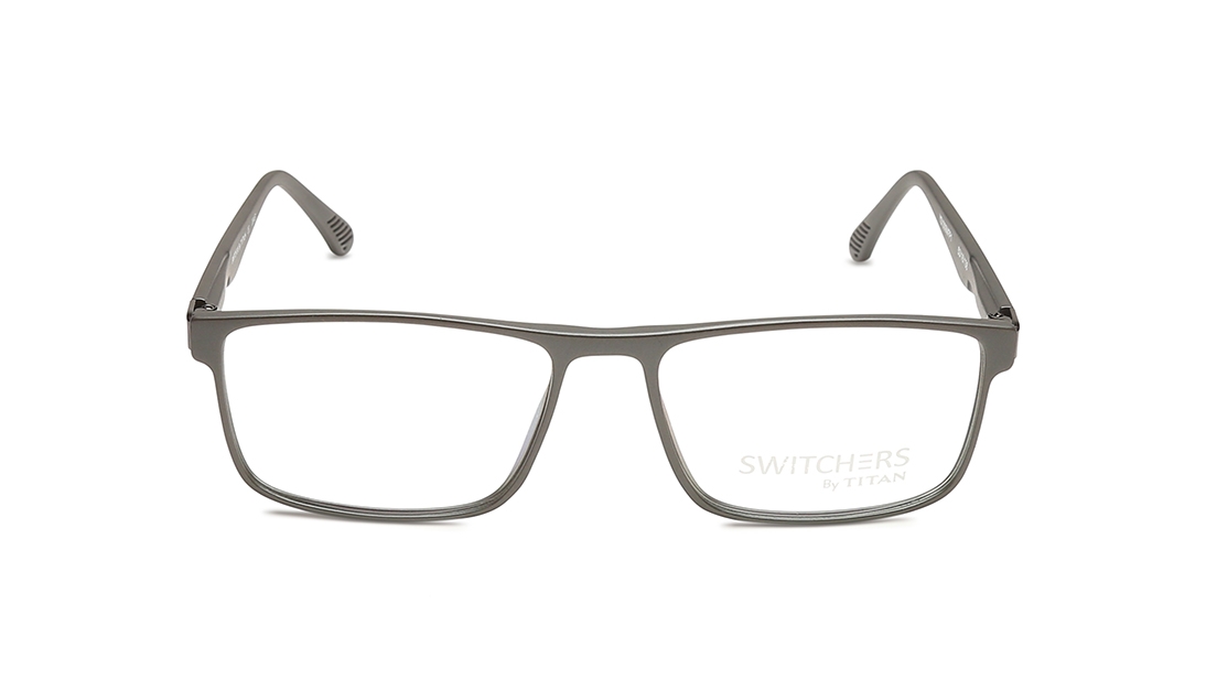 Image 1 of Grey Wayfarer Eyeglasses for Men and Women from Titan Available at Titan Eye+