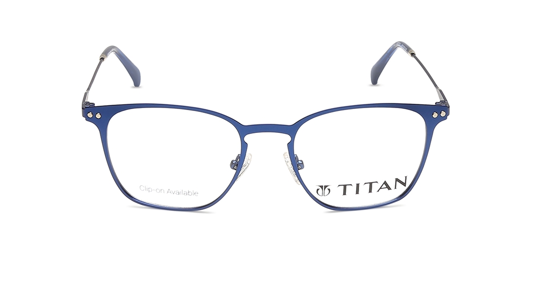 Image 1 of Blue Wayfarer Eyeglasses for Men from Titan Available at Titan Eye+