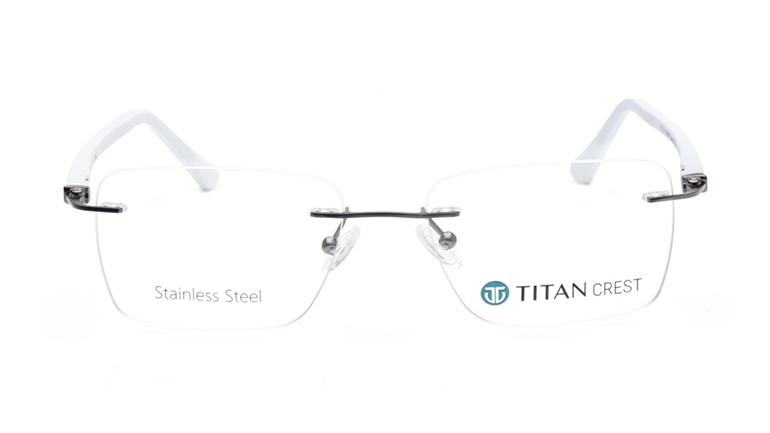 Image 1 of Grey Rectangle Eyeglasses for Men from Titan Available at Titan Eye+