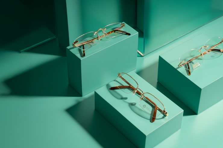 Model Wearing Glasses