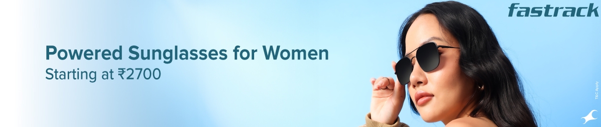 Women wearing Fastrack powered sunglasses for women starting at ₹2600.