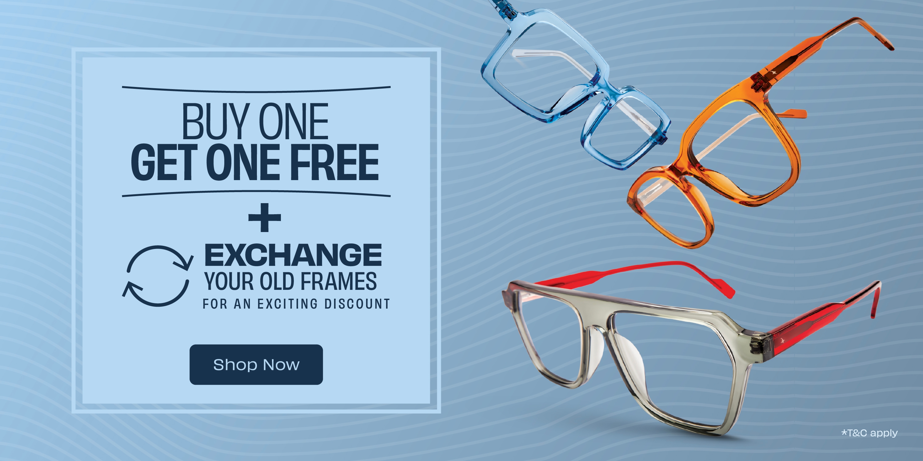 Man and woman posing in stylish eyeglass frames